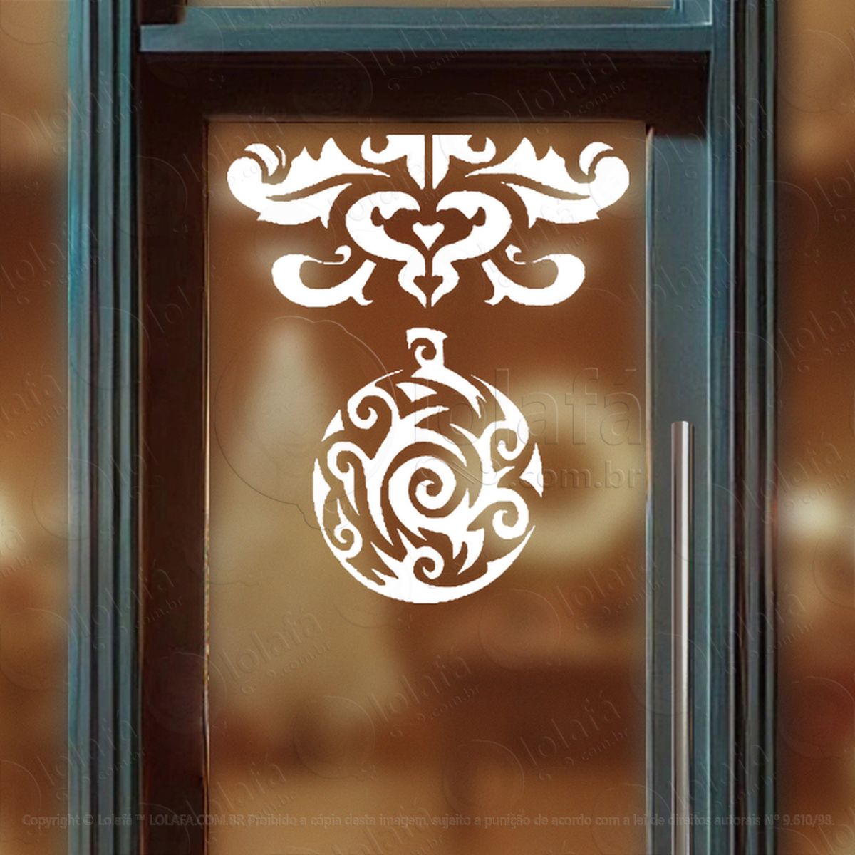 bola de natal em arabesco adesivos de natal mod:239