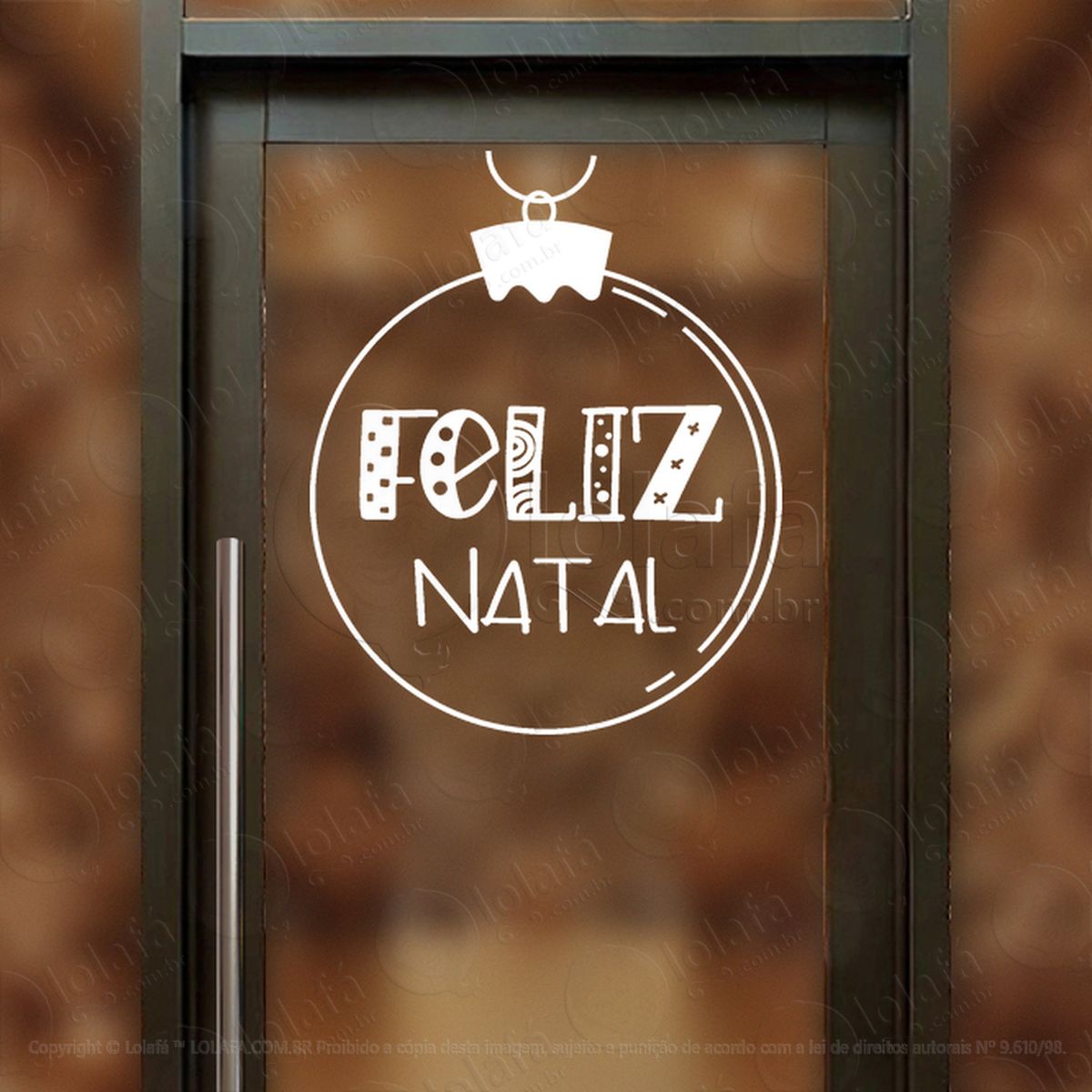 bola de natal com frase feliz natal adesivos de natal mod:249