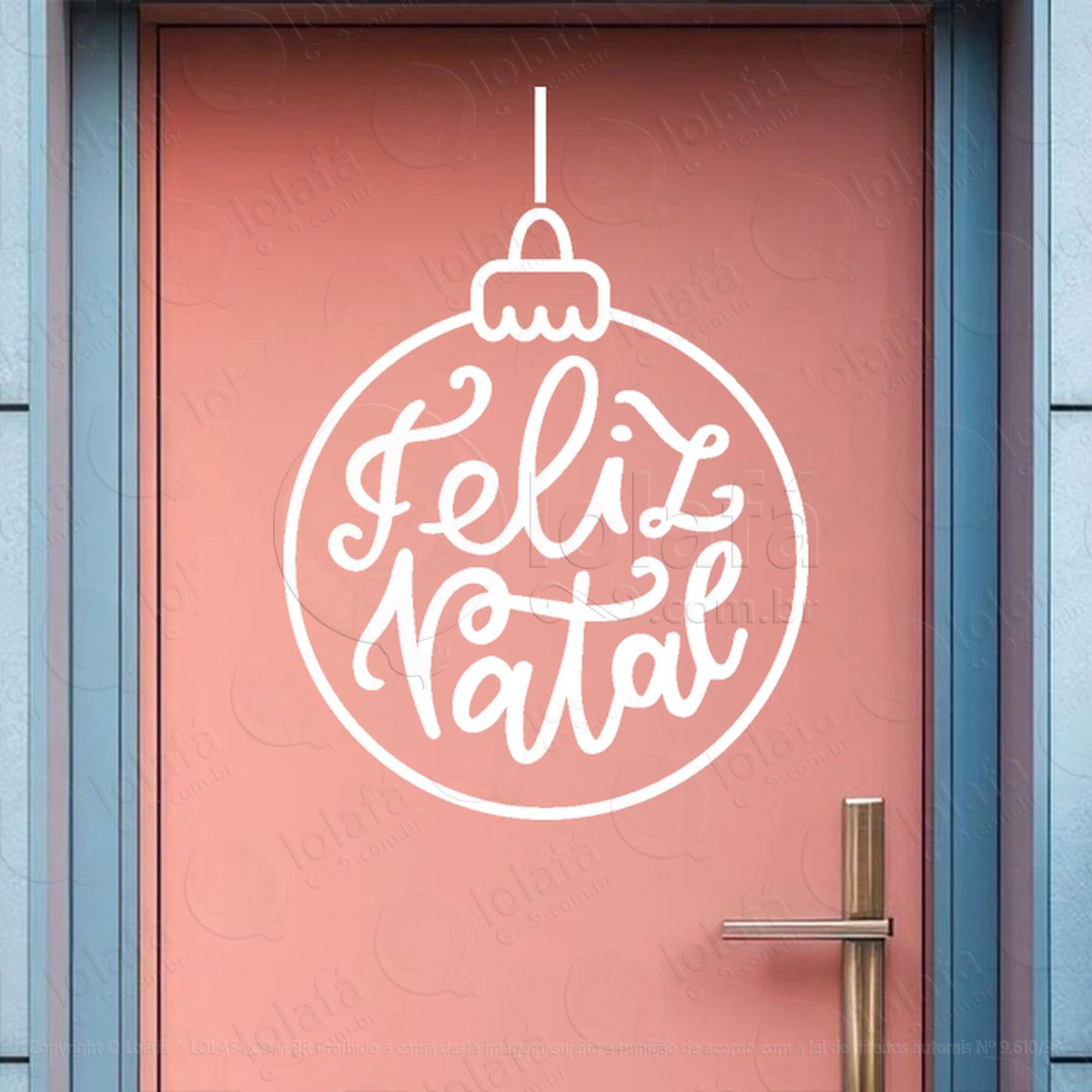 Bola de Natal com Frase Feliz Natal Adesivos De Natal Mod:250