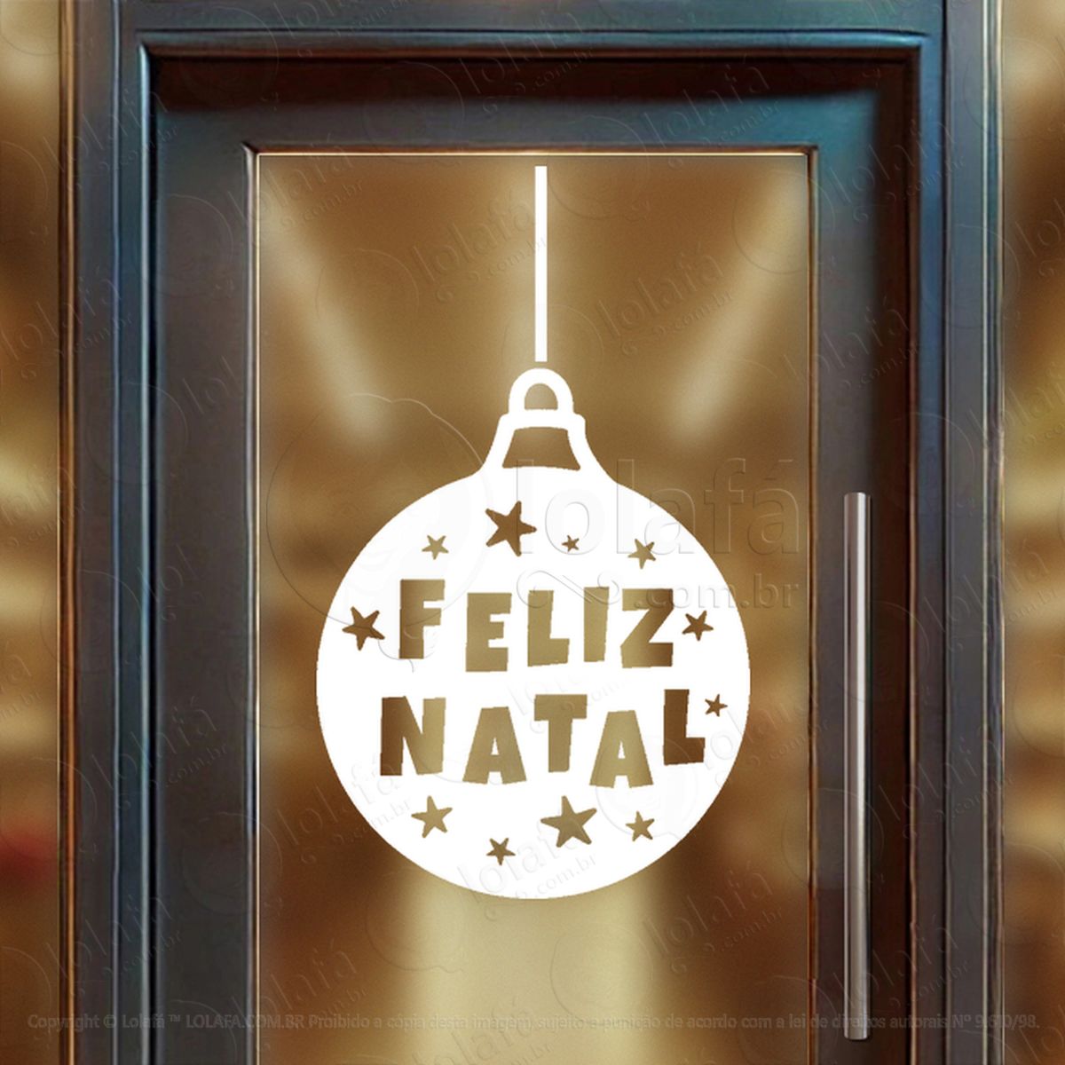 bola de natal com frase feliz natal adesivos de natal mod:251