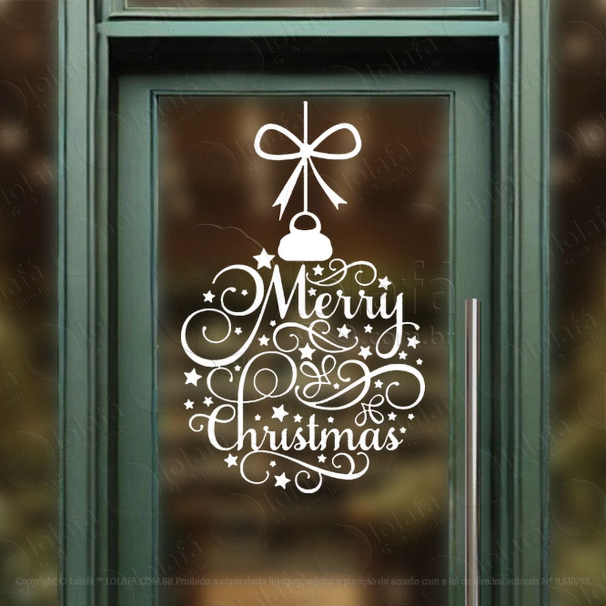 bola de natal frase merry christmas adesivos de natal mod:252