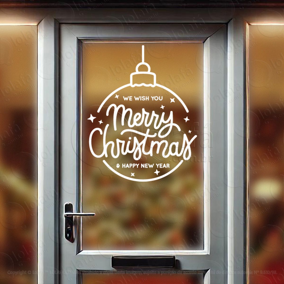 bola de natal frase merry christmas adesivos de natal mod:253