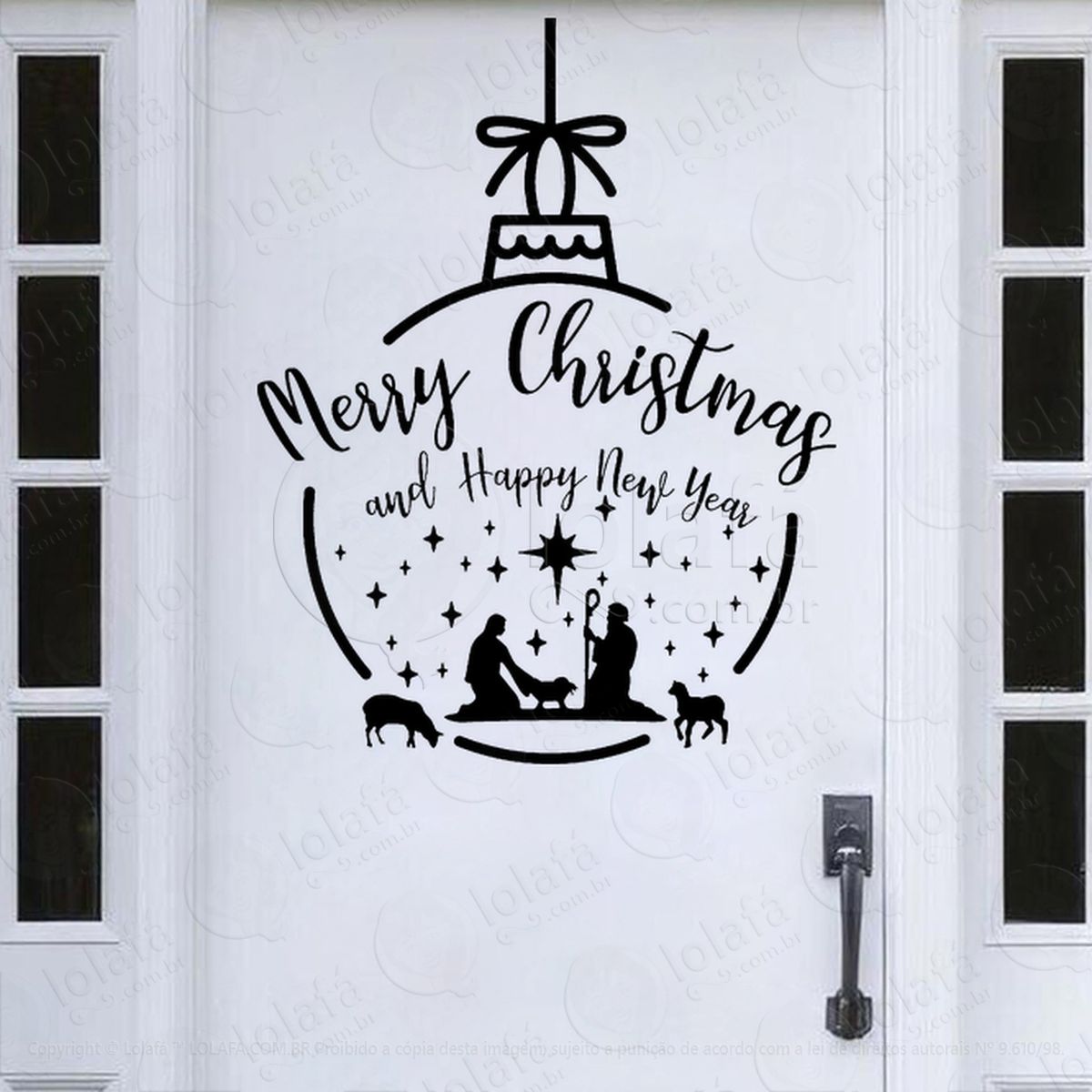 bola de natal presépio christmas adesivos de natal mod:255