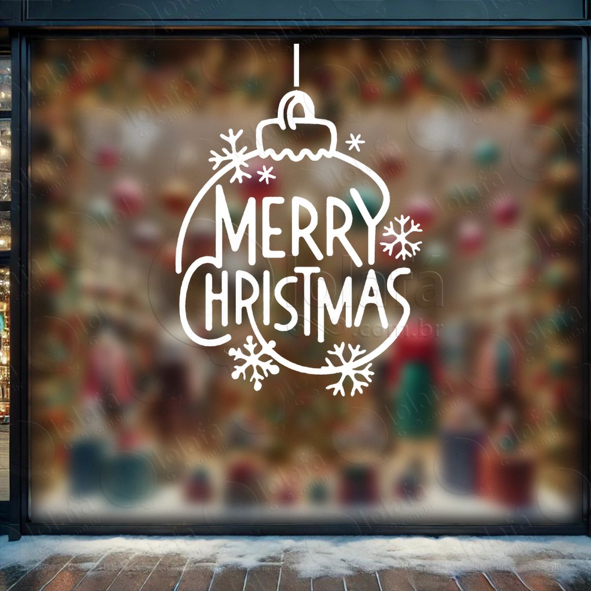 bola de natal frase merry christmas adesivos de natal mod:257