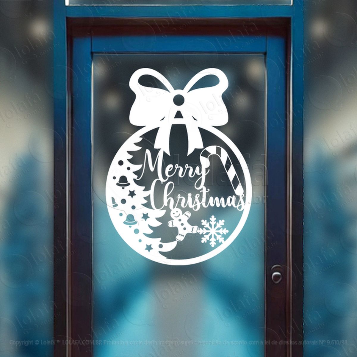 bola de natal frase merry christmas adesivos de natal mod:258