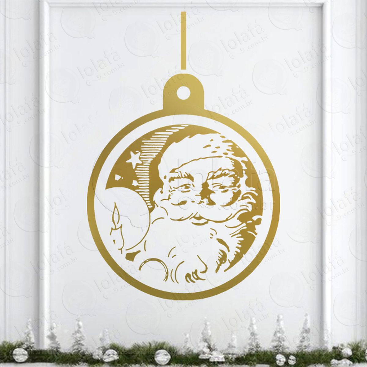 bola de natal com papai noel adesivos de natal mod:261
