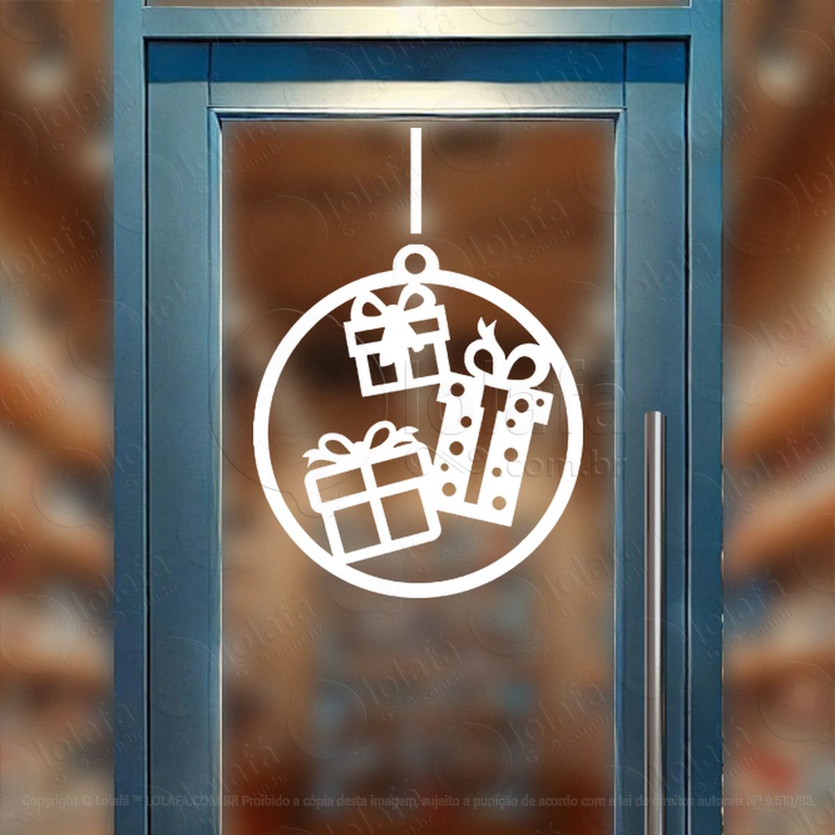 bola de natal com presentes adesivos de natal mod:262