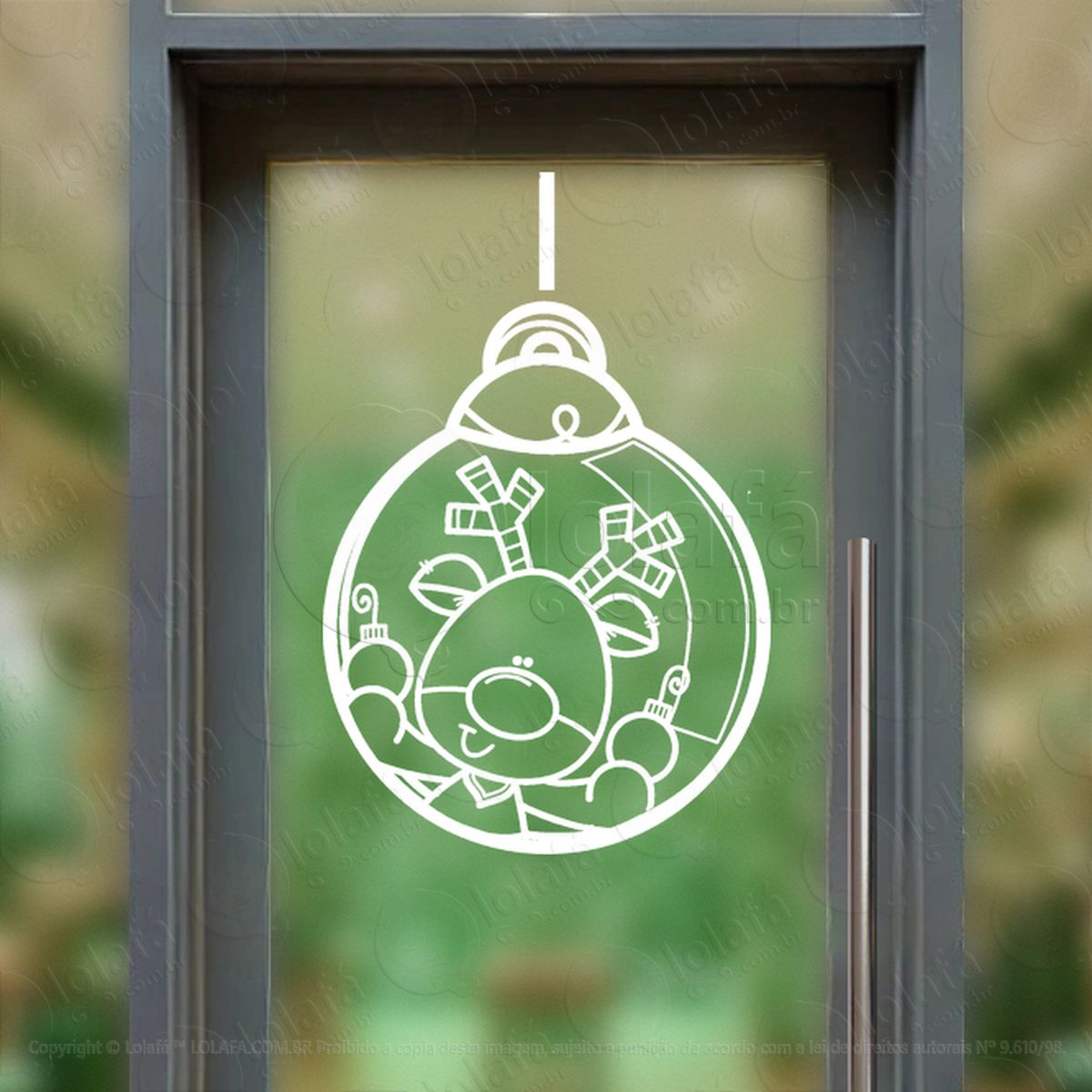 bola de natal com rena adesivos de natal mod:267