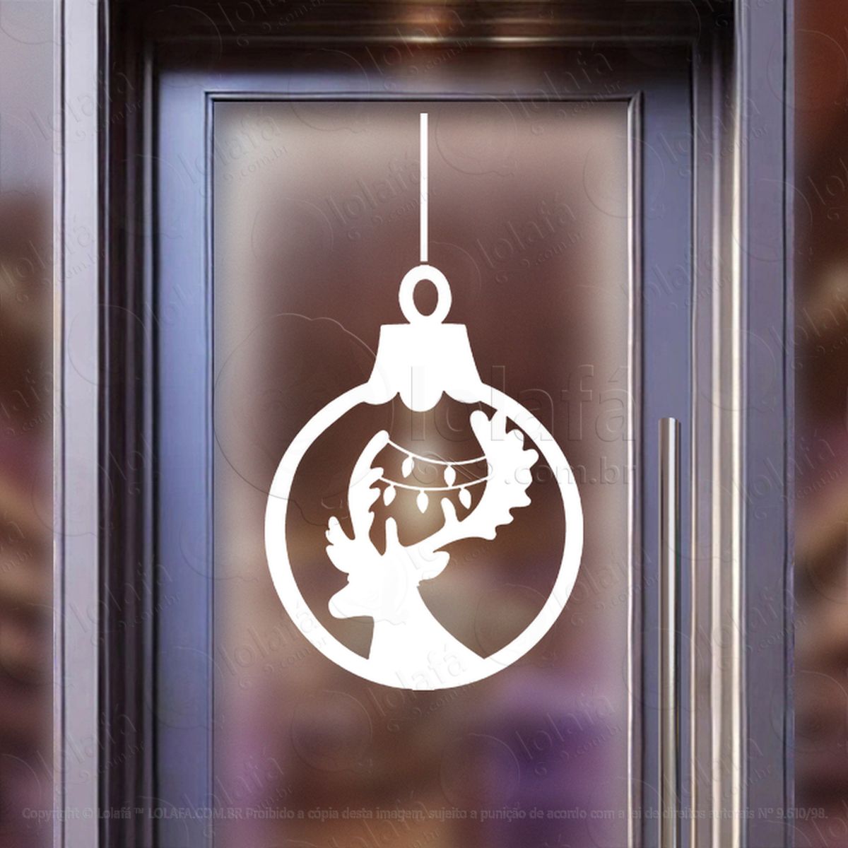 bola de natal com rena adesivos de natal mod:275
