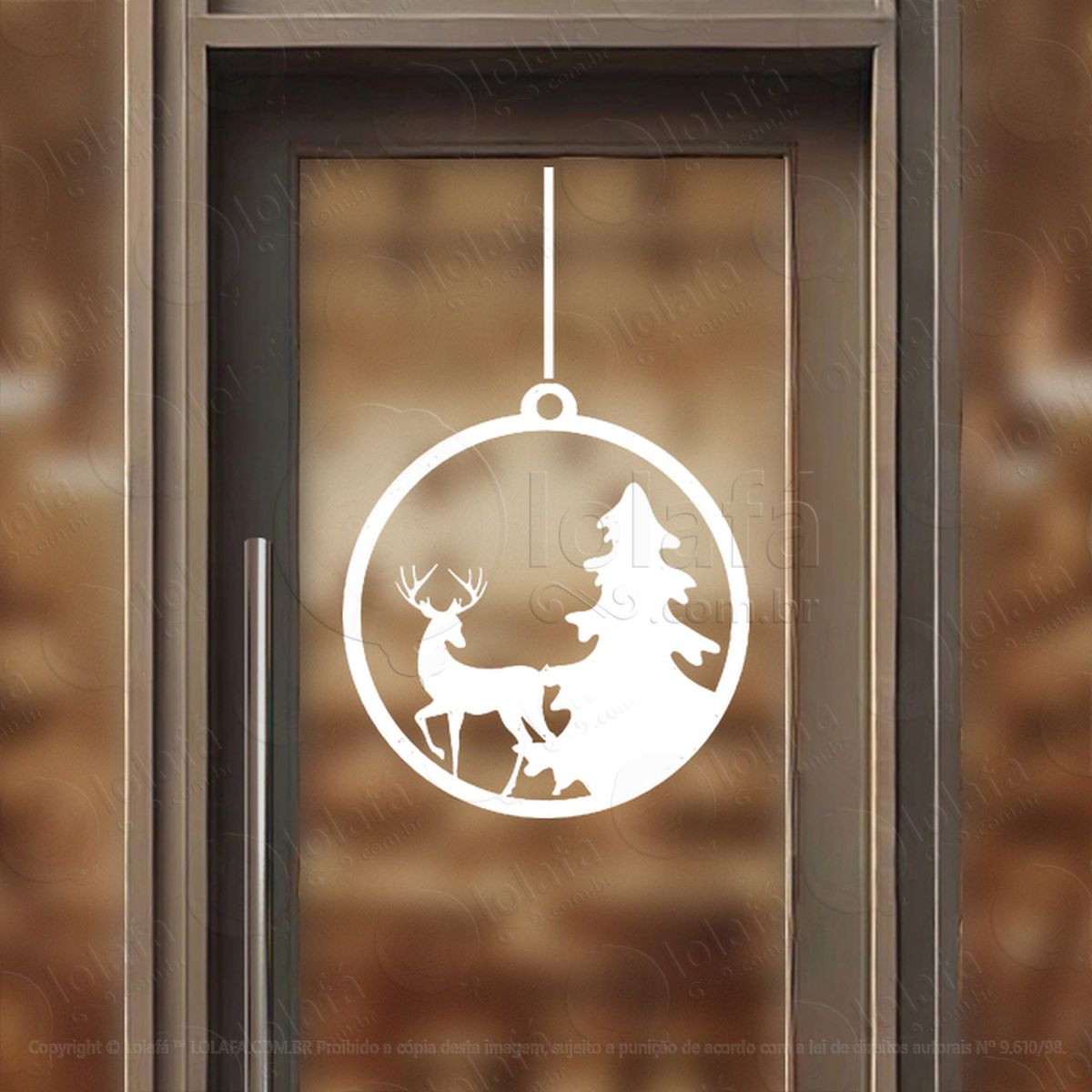 bola de natal com rena e Árvore adesivos de natal mod:276