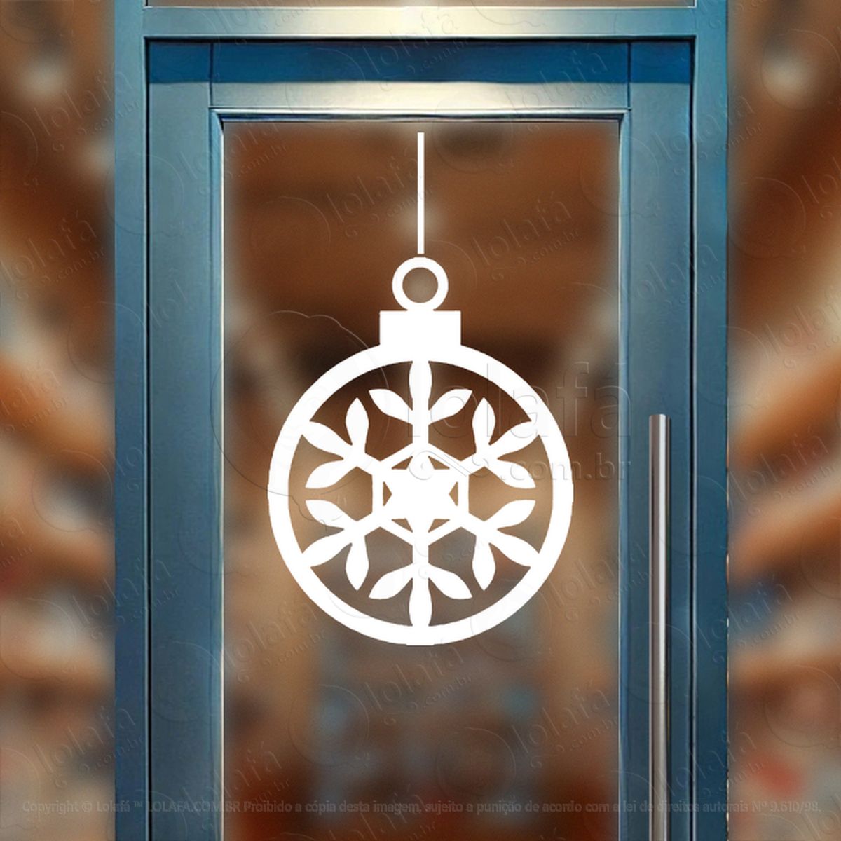 bola de natal com floco de neve adesivos de natal mod:277