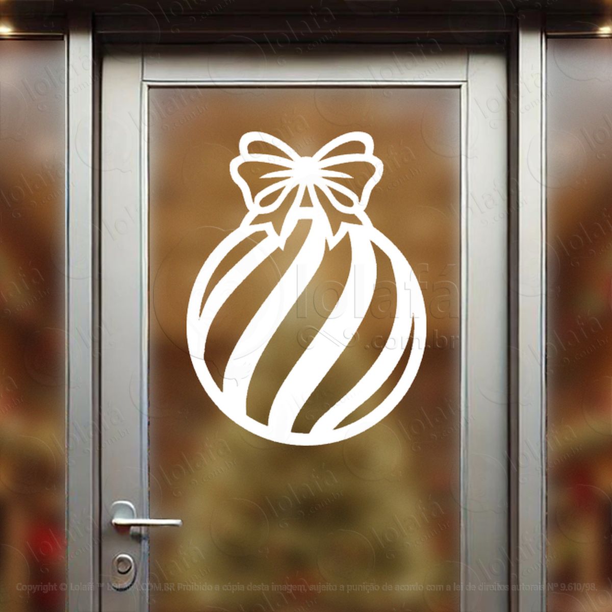 bola de natal com laço adesivos de natal mod:278
