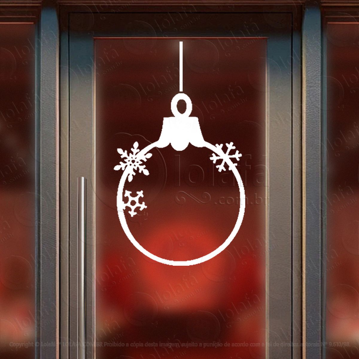 bola de natal com flocos de neve adesivos de natal mod:281