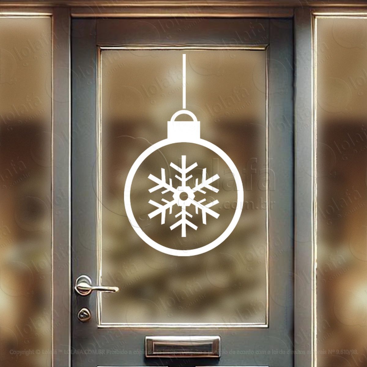 bola de natal com floco de neve adesivos de natal mod:285