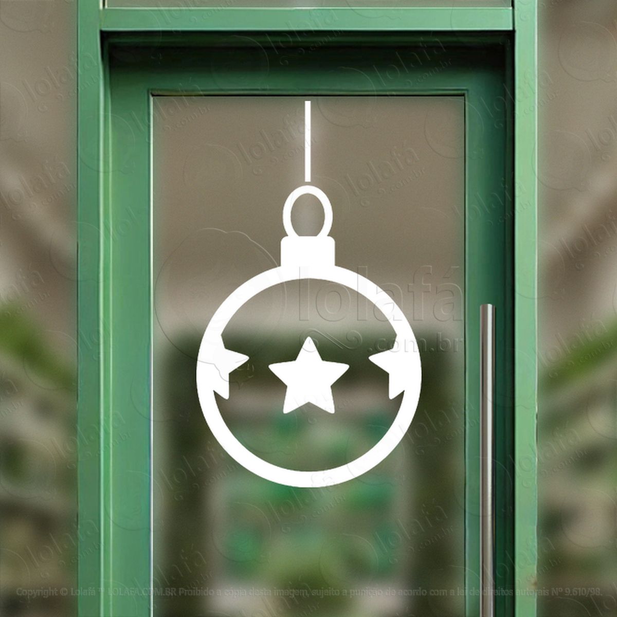 bola de natal com estrela adesivos de natal mod:286