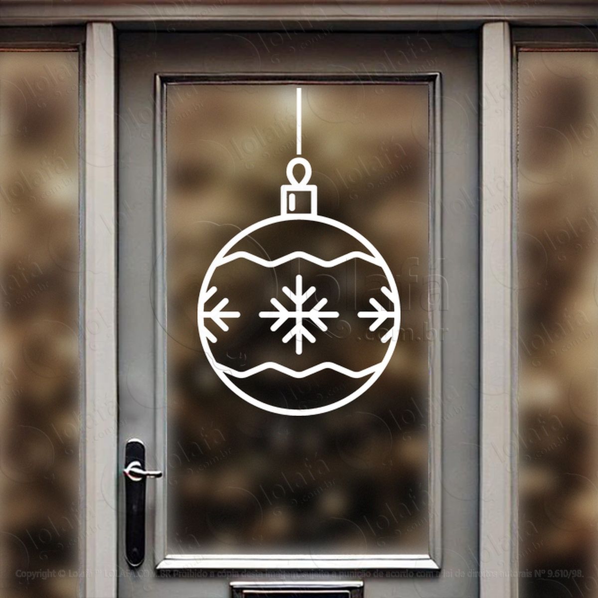 bola de natal com floco de neve adesivos de natal mod:293