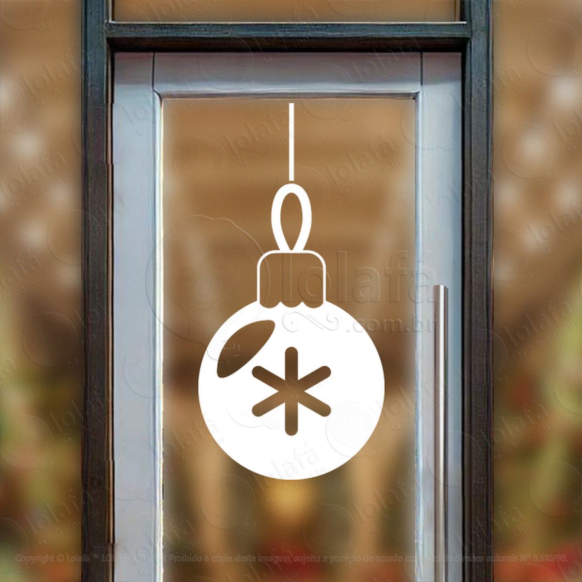bola de natal com floco de neve adesivos de natal mod:295