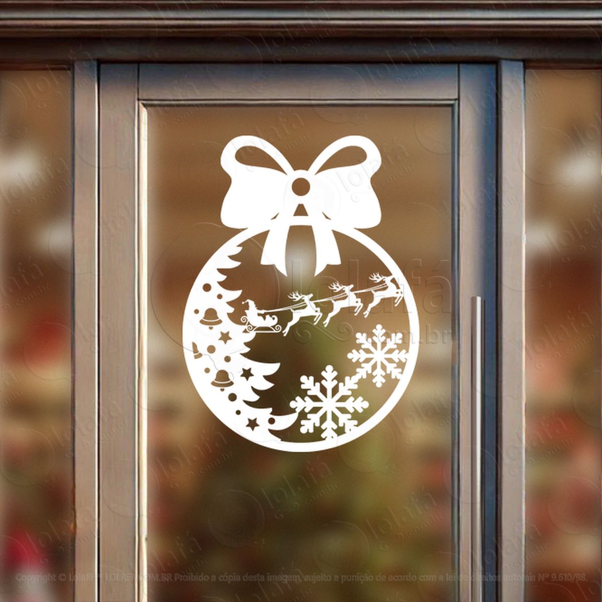 bola de natal trenó do papai noel adesivos de natal mod:296