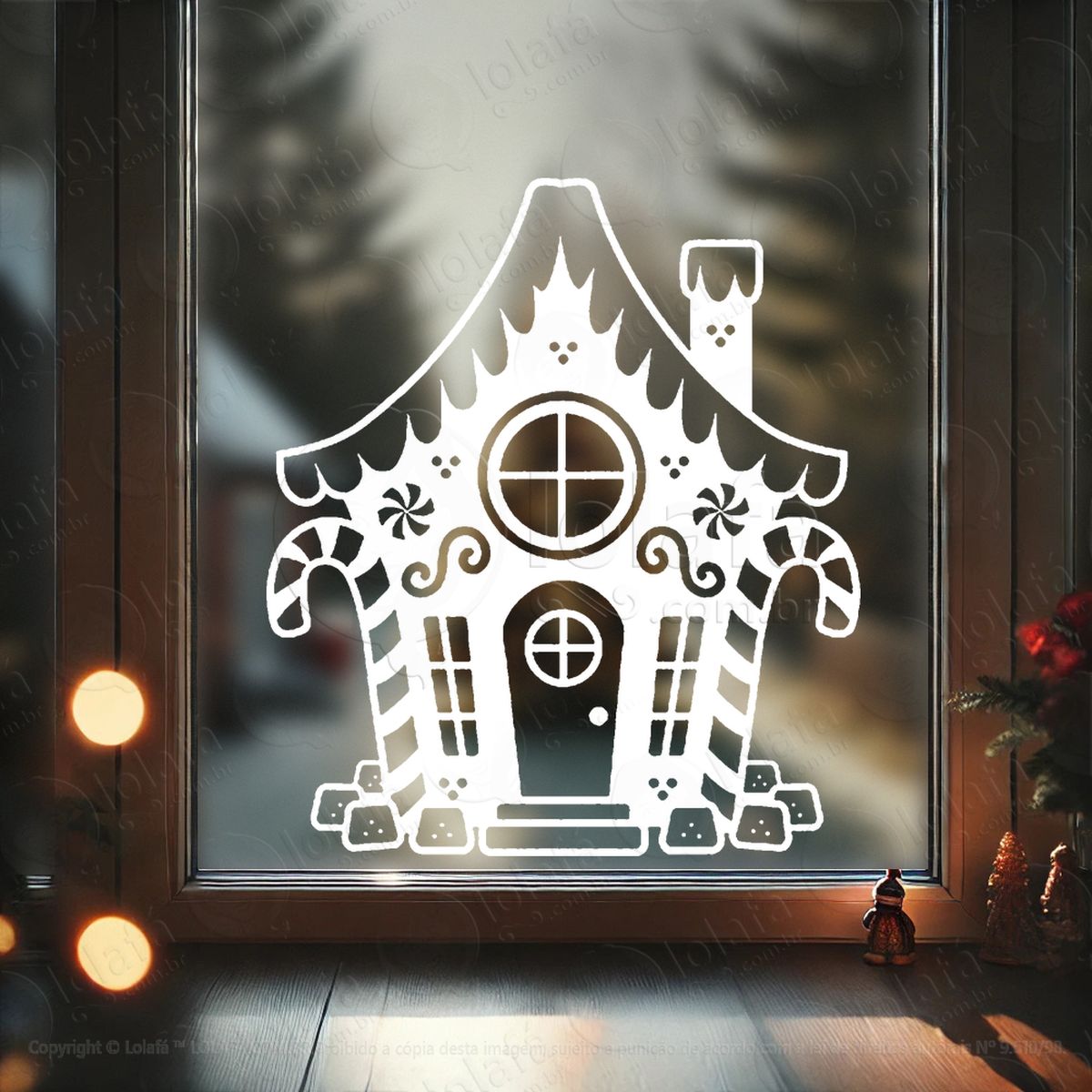 casa do papai noel adesivos de natal mod:297