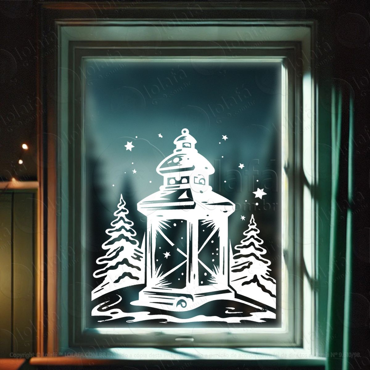 lamparina de natal com Árvores adesivos de natal mod:303