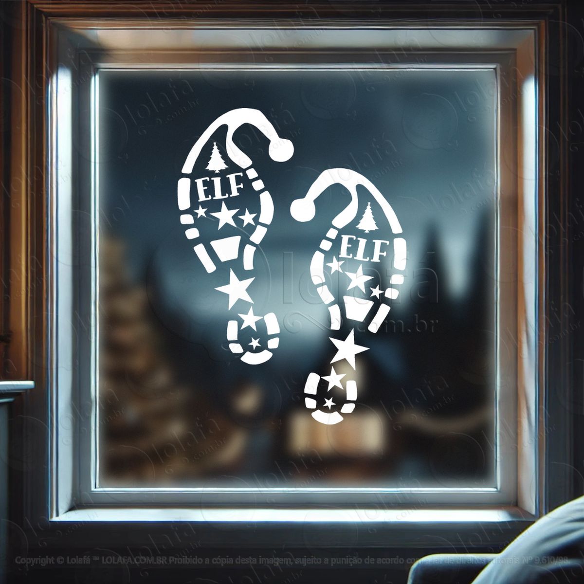 pegadas de elfos ajudantes do noel adesivos de natal mod:311