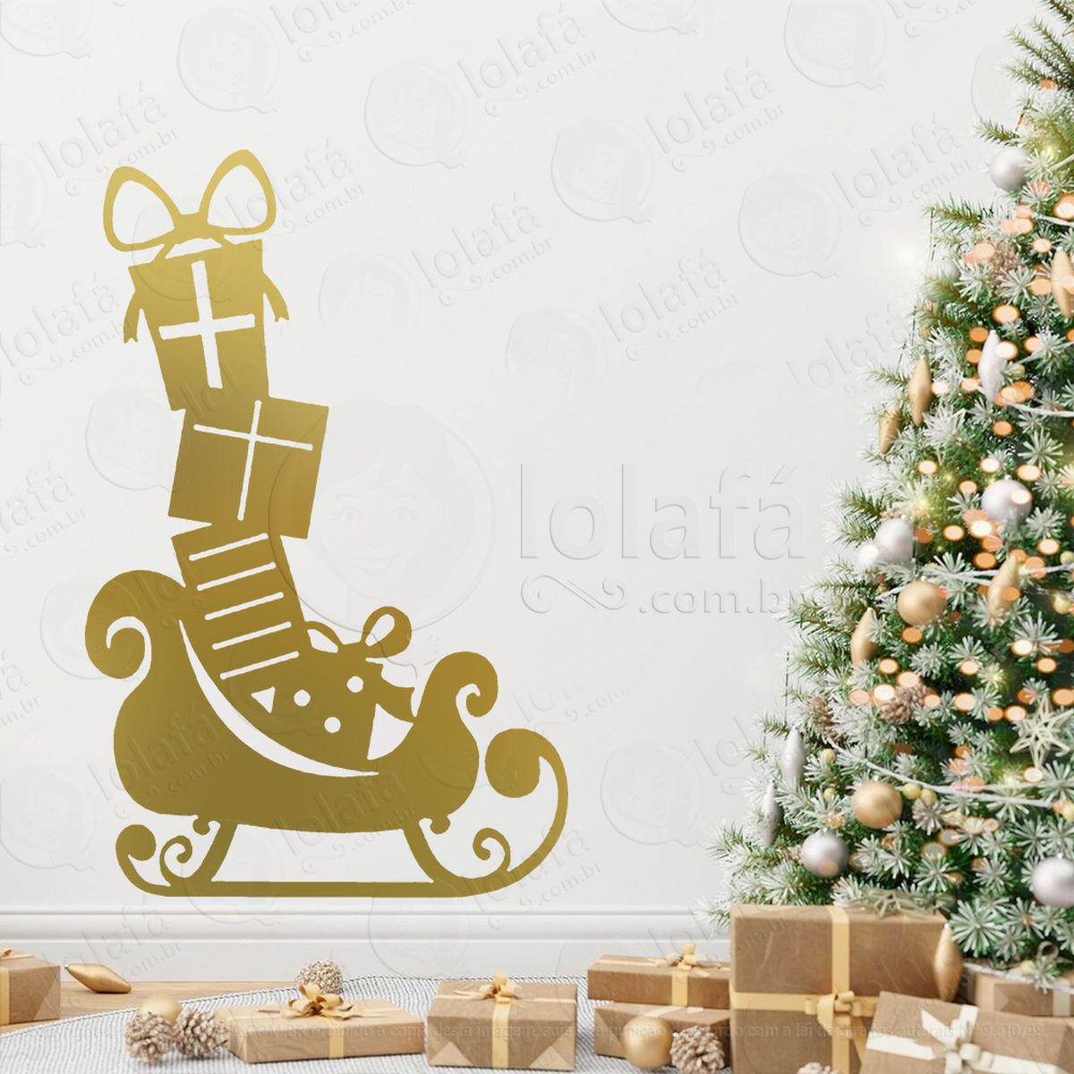 trenó de presentes adesivos de natal mod:337