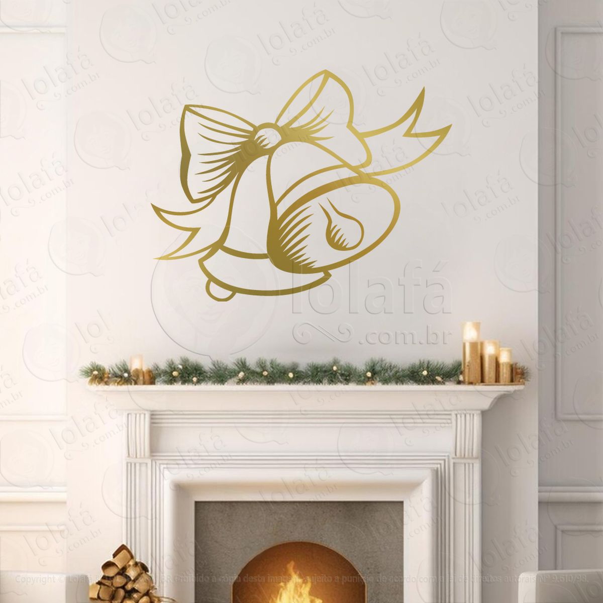 sinos de natal com laço adesivos de natal mod:346