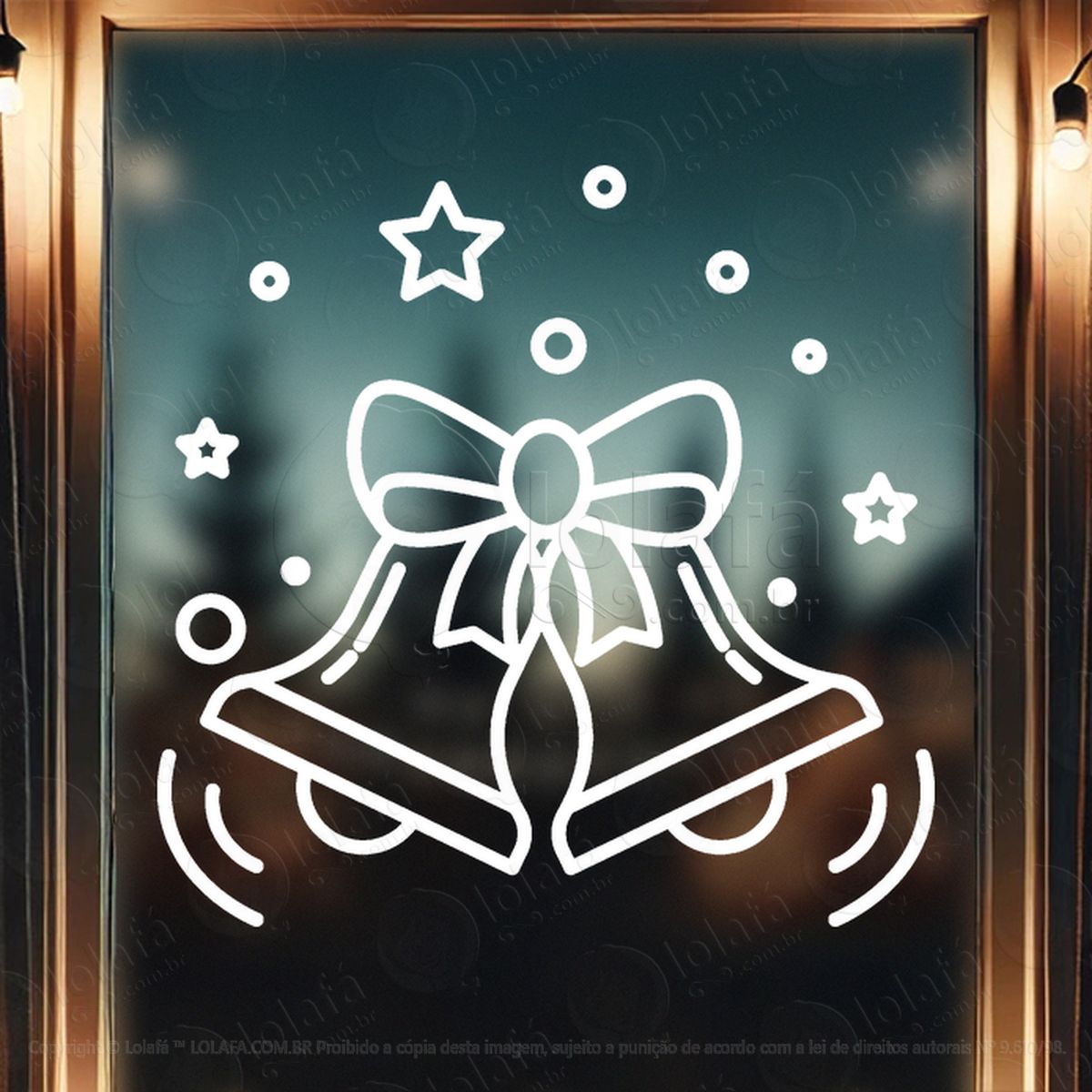 sinos de natal com laço adesivos de natal mod:347