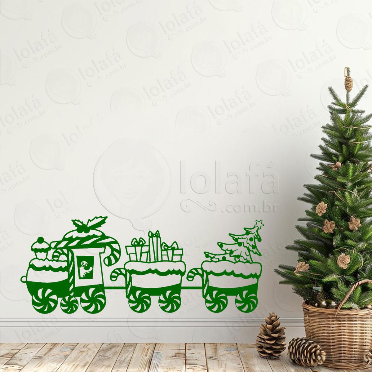 trem do natal adesivos de natal mod:349