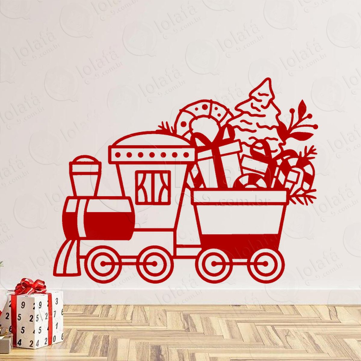 trem do natal adesivos de natal mod:351