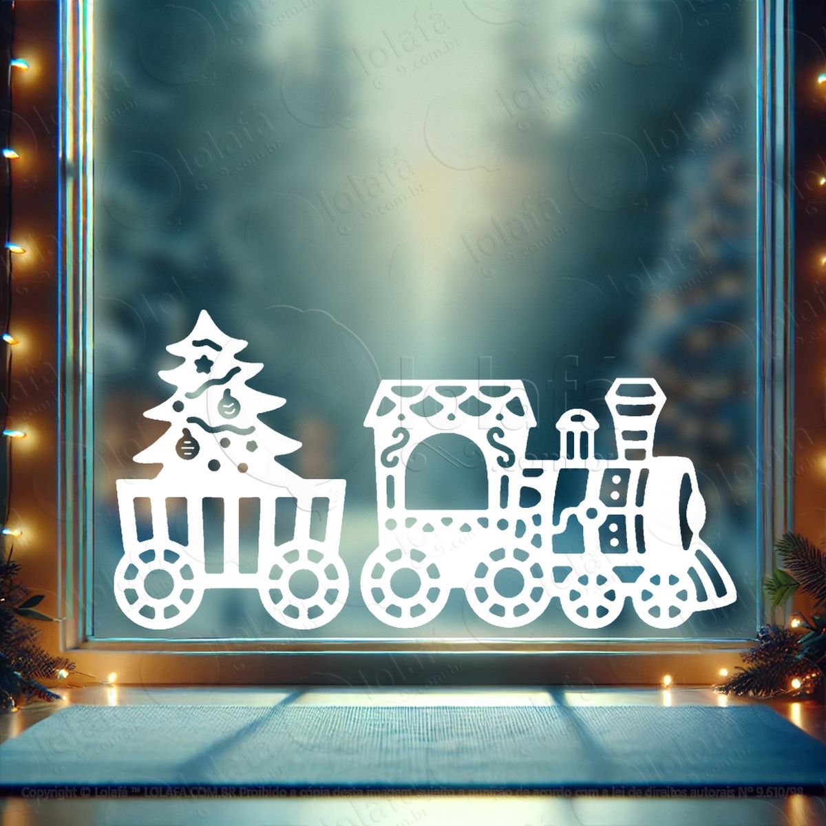 trem do natal adesivos de natal mod:352