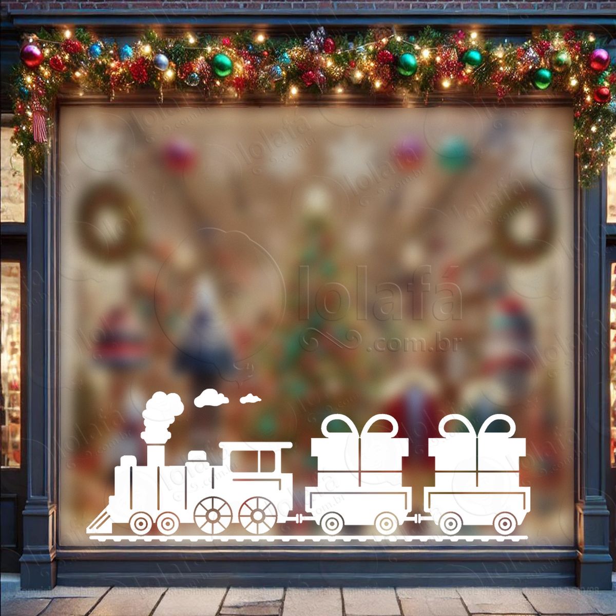trem do natal adesivos de natal mod:353