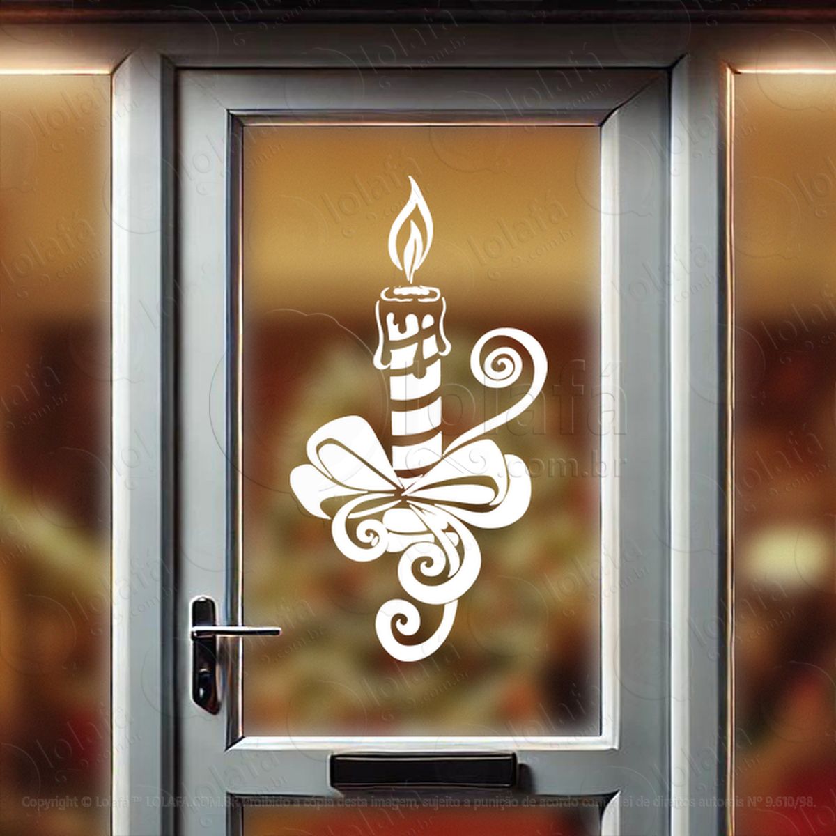 vela de natal com laço adesivos de natal mod:355