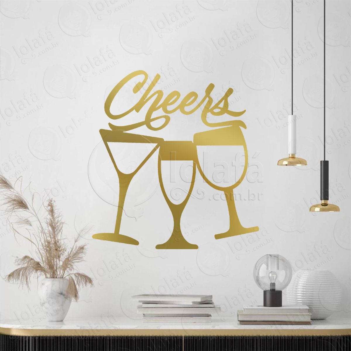 frase de fim de ano cheers e taças adesivos de natal mod:363