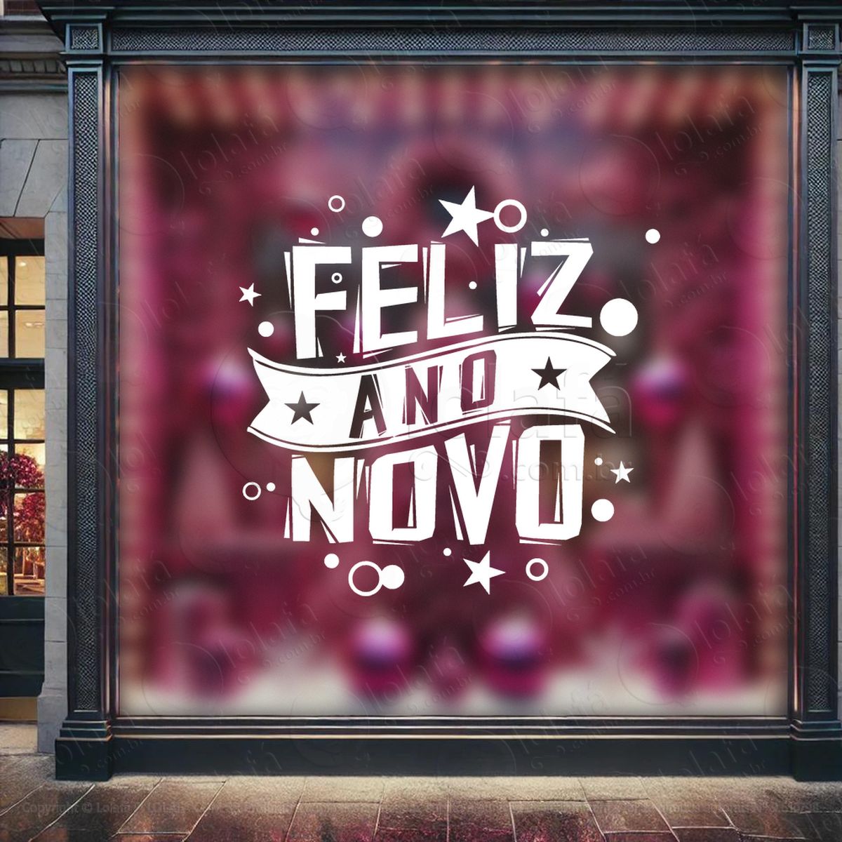 frase feliz ano novo adesivos de natal mod:366