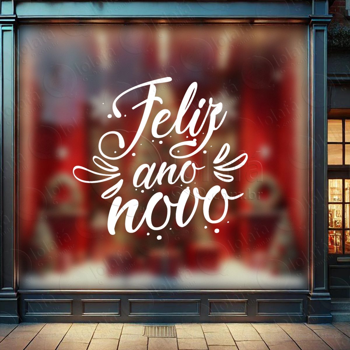 frase feliz ano novo adesivos de natal mod:367