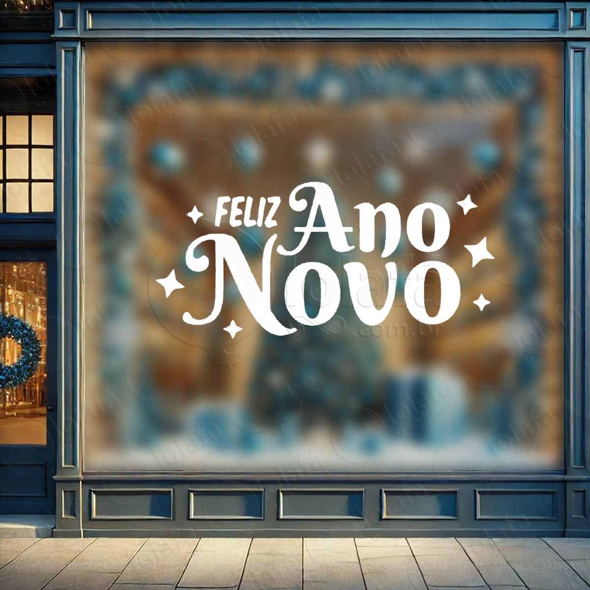 frase feliz ano novo adesivos de natal mod:371