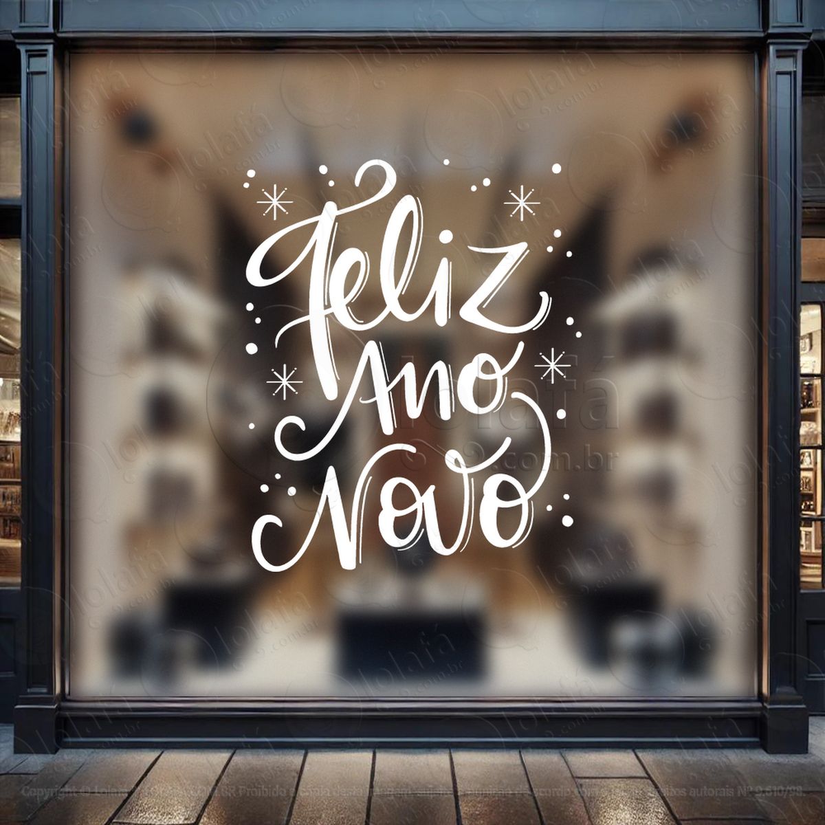 frase feliz ano novo adesivos de natal mod:373