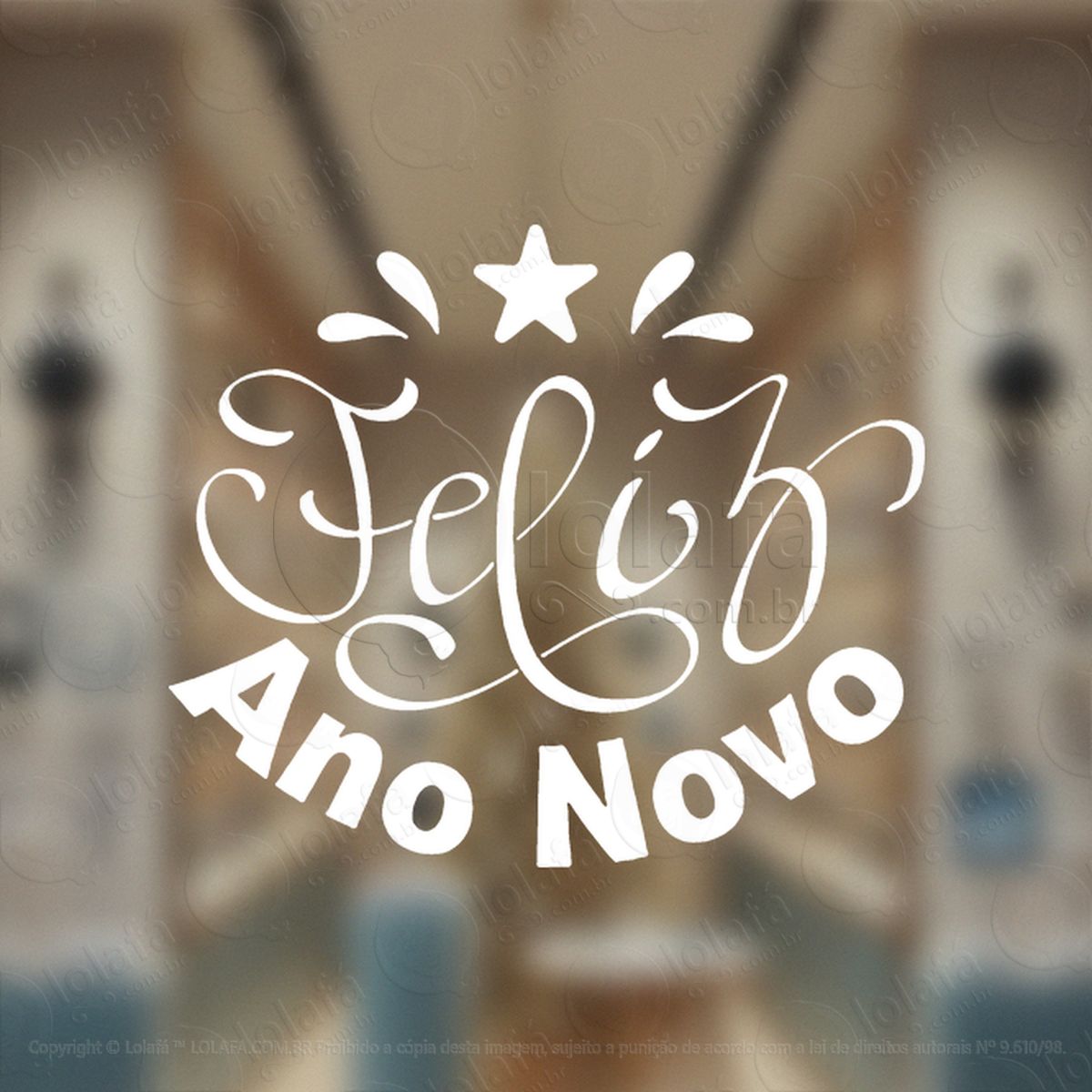 frase feliz ano novo adesivos de natal mod:375