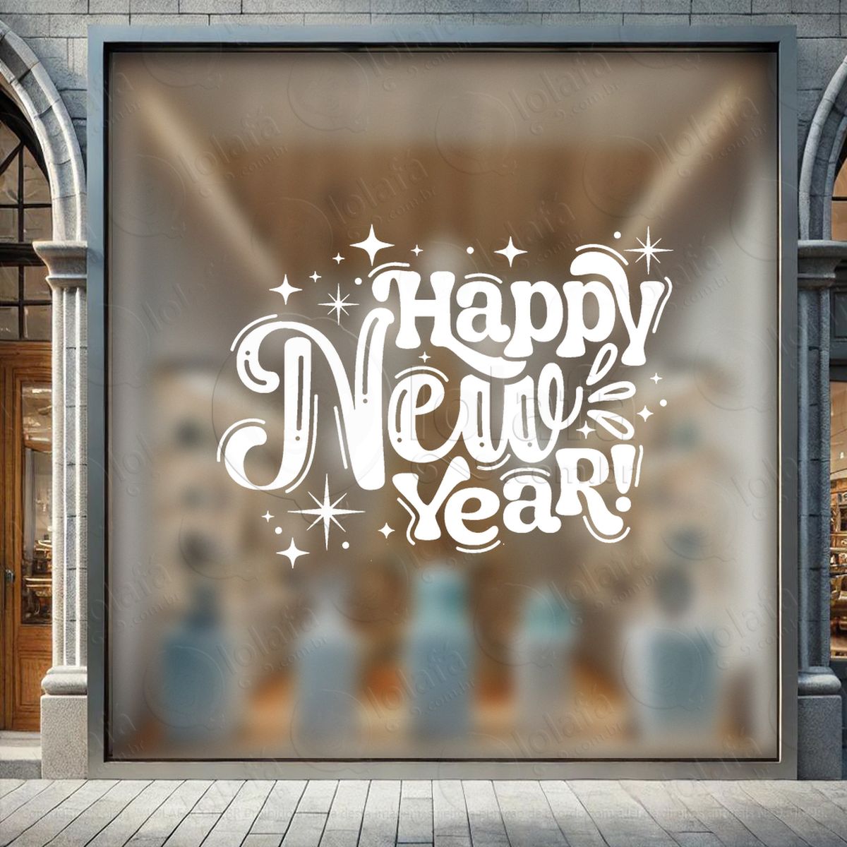 frase happy new year adesivos de natal mod:384