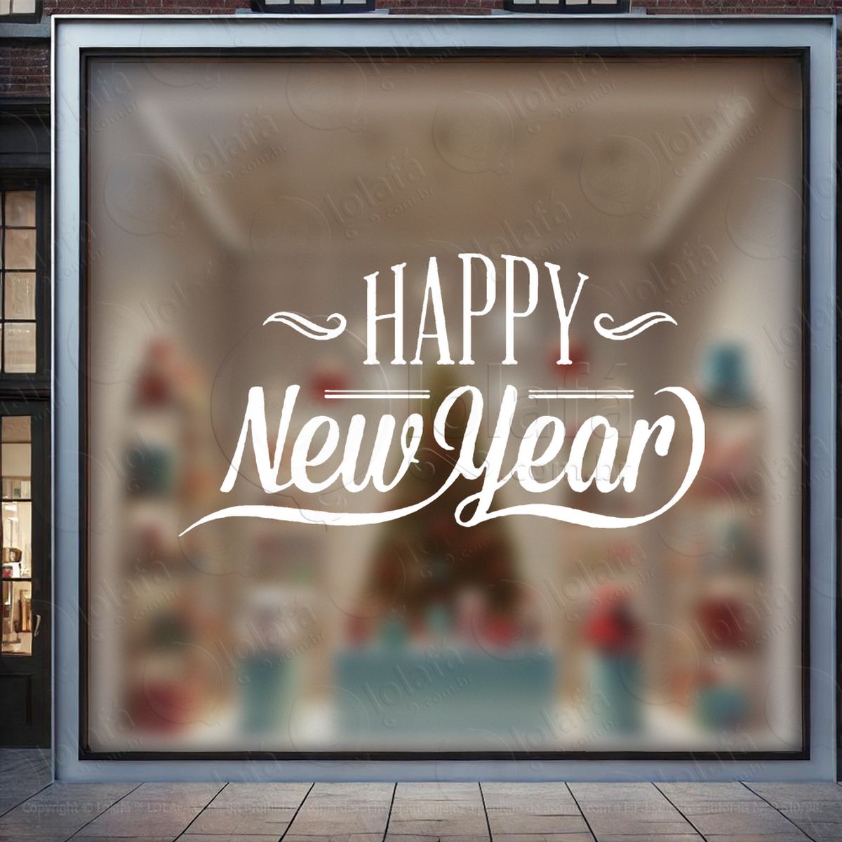 frase happy new year adesivos de natal mod:385