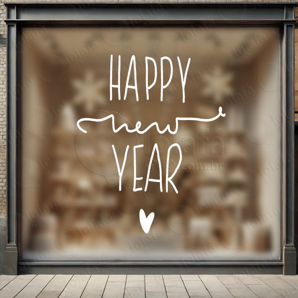 frase happy new year adesivos de natal mod:391