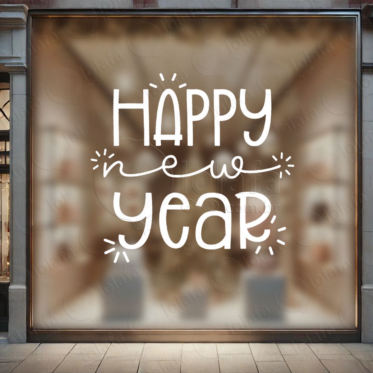 frase happy new year adesivos de natal mod:392