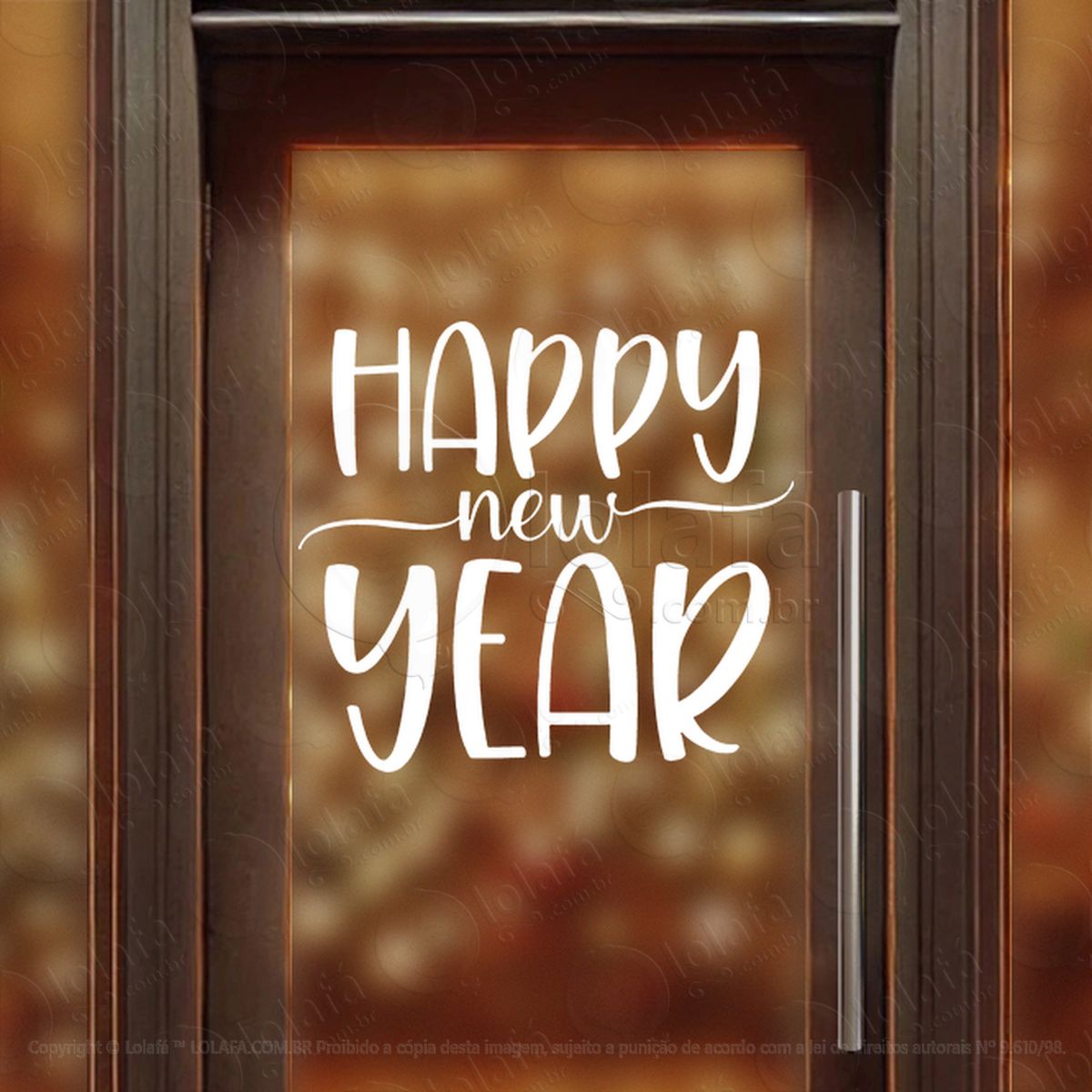 frase happy new year adesivos de natal mod:393