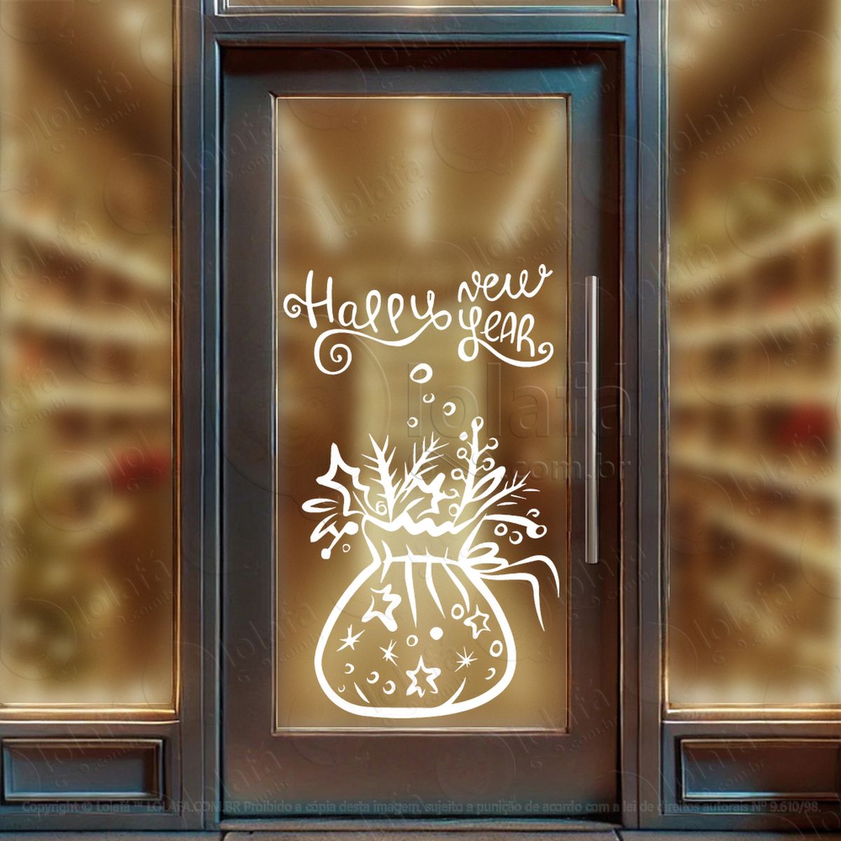 frase happy new year adesivos de natal mod:396