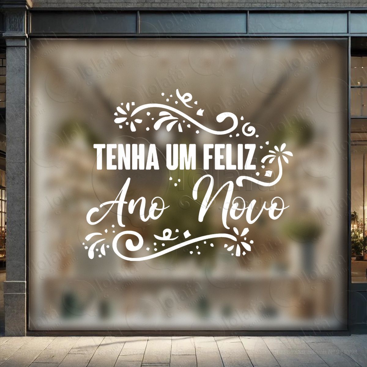 frase tenha um feliz ano novo adesivos de natal mod:400