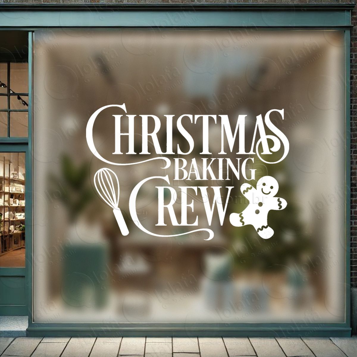 frase christmas baking crew adesivos de natal mod:402