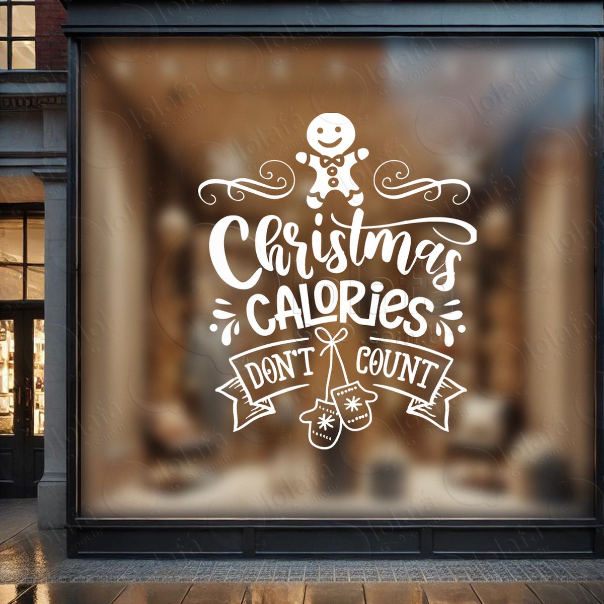 frase christmas calories dont count adesivos de natal mod:403