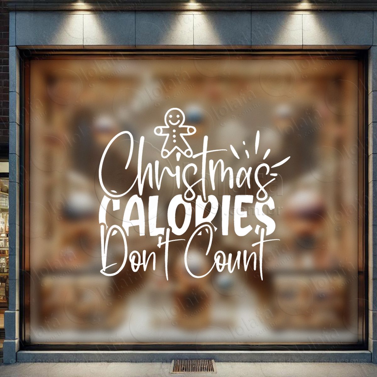 frase christmas calories dont count adesivos de natal mod:404
