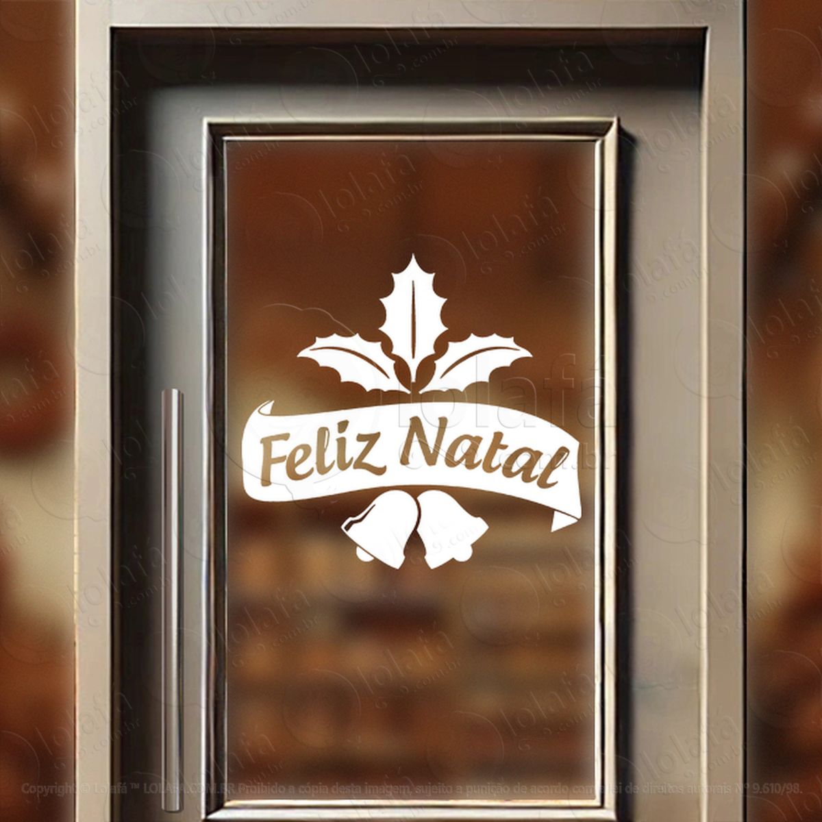 frase feliz natal e sinos adesivos de natal mod:418